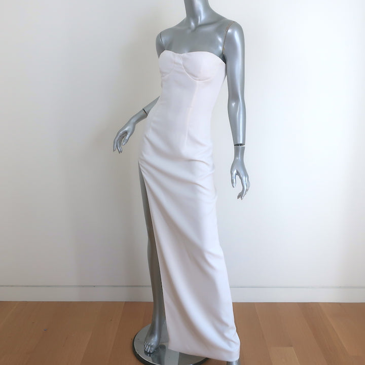 MONOT Tube Slit Dress White Crepe Size 2 Strapless Maxi Dress