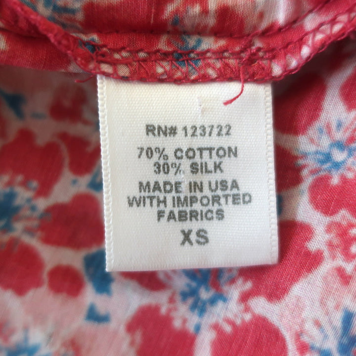 Xirena Bria Flutter Sleeve Top Red Floral Print Cotton-Silk Size Extra Small