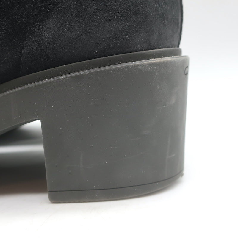 Gianvito Rossi Foster Lace-Up Combat Boots Charcoal Suede Size 37.5
