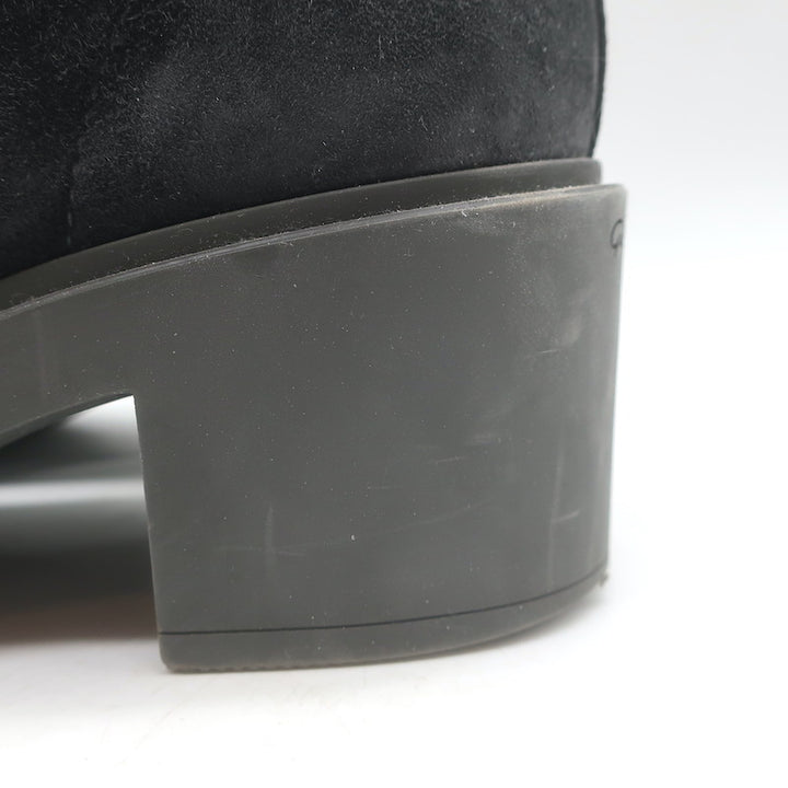 Gianvito Rossi Foster Lace-Up Combat Boots Charcoal Suede Size 37.5