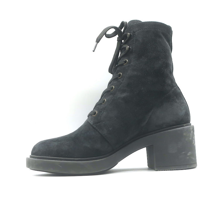 Gianvito Rossi Foster Lace-Up Combat Boots Charcoal Suede Size 37.5