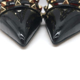 Valentino Alcove Rockstud Strappy Booties Black Patent Leather Size 38 NEW