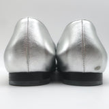 Gucci Kira Metallic Leather Horsebit Flats Silver Size 38