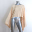 L'Academie Draped-Sleeve Blouse Light Gold Satin Size Extra Small/Small