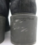 Gianvito Rossi Foster Lace-Up Combat Boots Charcoal Suede Size 37.5