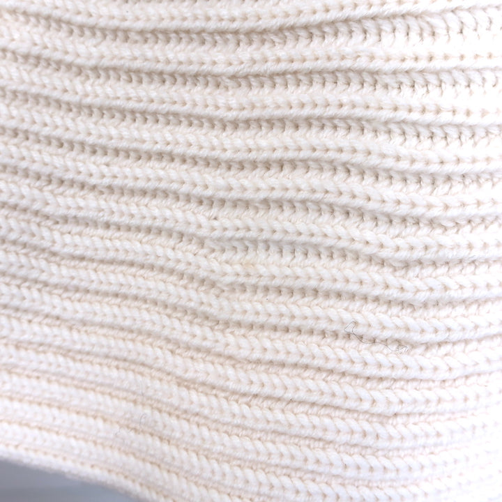 Alexander McQueen ribbed wool peplum cardigan in ivory, size Large — pre-owned luxury with authentic designer detailing