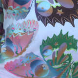 Cynthia Rowley Sunkissed Rashguard Top Blue Butterfly Print Size Medium