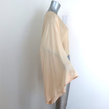 L'Academie Draped-Sleeve Blouse Light Gold Satin Size Extra Small/Small
