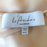 L'Academie Draped-Sleeve Blouse Light Gold Satin Size Extra Small/Small