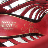 Valentino Alcove Rockstud Strappy Booties Black Patent Leather Size 38 NEW