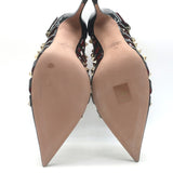 Valentino Alcove Rockstud Strappy Booties Black Patent Leather Size 38 NEW