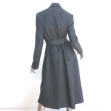 Prada Pleated-Side Coat Gray Checked Wool Size 40 Single Breasted Belted Jacket