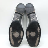 Gucci Kira Metallic Leather Horsebit Flats Silver Size 38