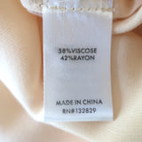 L'Academie Draped-Sleeve Blouse Light Gold Satin Size Extra Small/Small