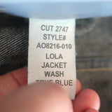 AMO Lola Jean Jacket with Pins True Blue Cotton Size Small NEW
