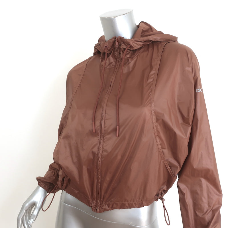 Alo Yoga Hooded Sprinter Jacket Brown Size Extra Small