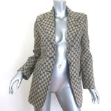 Gucci GG jacquard canvas women's blazer in beige, two-button size 38, pre-owned authentic luxury piece