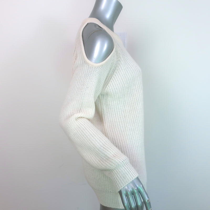 IRO Lineisy Cold-Shoulder Sweater Ivory Alpaca-Blend Knit Size Extra Small NEW
