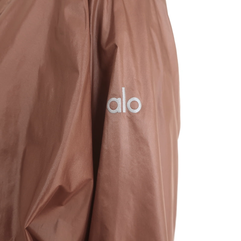 Alo Yoga Hooded Sprinter Jacket Brown Size Extra Small