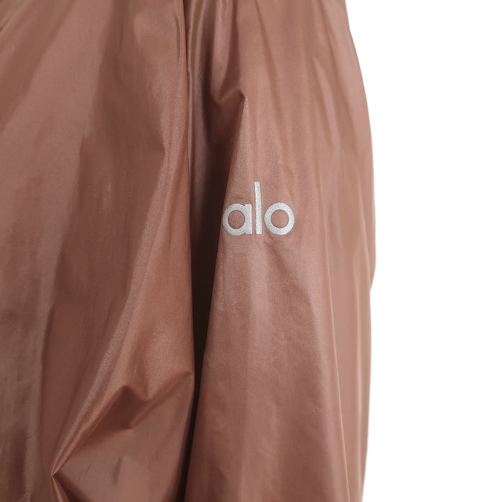 Alo Yoga Hooded Sprinter Jacket Brown Size Extra Small