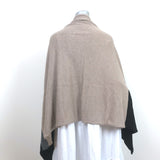 360 Cashmere Colorblock Shawl Scarf Beige/Black NEW