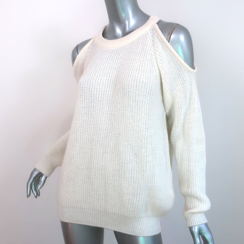 IRO Lineisy Cold-Shoulder Sweater Ivory Alpaca-Blend Knit Size Extra Small NEW