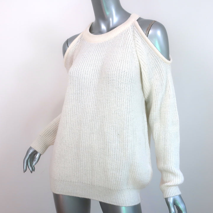 IRO Lineisy Cold-Shoulder Sweater Ivory Alpaca-Blend Knit Size Extra Small NEW