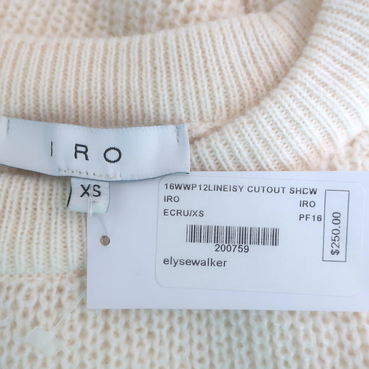 IRO Lineisy Cold-Shoulder Sweater Ivory Alpaca-Blend Knit Size Extra Small NEW