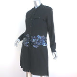 Dries Van Noten Sequined Shirtdress Black Cotton Size 36 Long Sleeve Dress