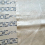 Chanel Logo Chain Link Print Scarf Champagne Silk