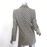 Gucci GG jacquard canvas blazer, beige two-button size 38, pre-owned luxury, gently worn