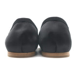 Miu Miu Logo Strap Ballet Flats Black Satin Size 38 NEW