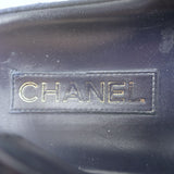 Chanel Chain-CC Quilted Suede Dad Sandals Navy Size 37