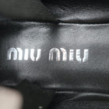 Miu Miu Logo Strap Ballet Flats Black Satin Size 38 NEW