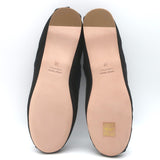 Miu Miu Logo Strap Ballet Flats Black Satin Size 38 NEW