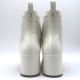 Christian Louboutin Kimi 55 Perforated Patent Leather Ankle Boots White Size 38