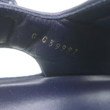 Chanel Chain-CC Quilted Suede Dad Sandals Navy Size 37