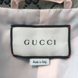 Gucci GG jacquard canvas blazer in beige, two-button size 38, authentic pre-owned luxury jacket