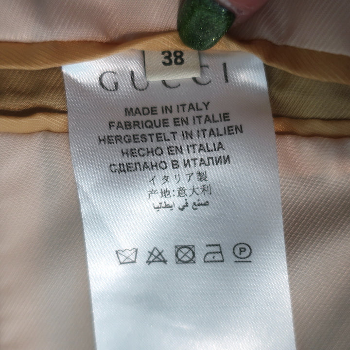 Gucci GG jacquard canvas blazer, beige two-button women&