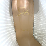 Christian Louboutin Kimi 55 Perforated Patent Leather Ankle Boots White Size 38