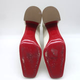 Christian Louboutin Kimi 55 Perforated Patent Leather Ankle Boots White Size 38