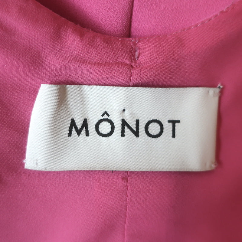 MONOT Backless Mini Blazer Dress Pink Crepe Size 38