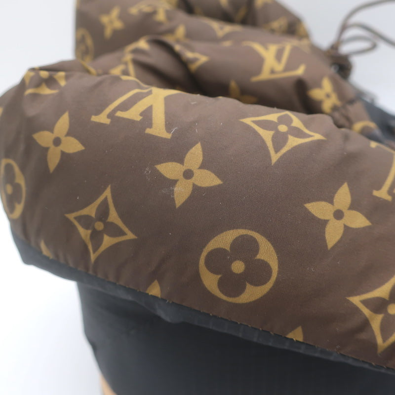 Louis Vuitton Pillow Comfort Ankle Boots Black &amp; Brown Monogram Nylon Size 38