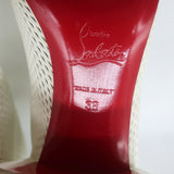 Christian Louboutin Kimi 55 Perforated Patent Leather Ankle Boots White Size 38