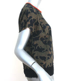 Dries Van Noten Panther Print Crepe Top Size 34 Short Sleeve Blouse