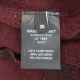 Isabel Marant Zasha Sweater Burgundy Linen-Blend Thin Ribbed Knit Size 36 NEW