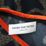 Dries Van Noten Panther Print Crepe Top Size 34 Short Sleeve Blouse
