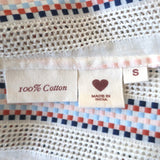 Alix of Bohemia Winnie Shirt Cream Striped Basket Weave Cotton Size Small