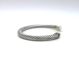 David Yurman Classic Cable 4mm Sterling Silver Bracelet with 14k Gold and Pearls