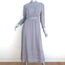 Burberry Midi Dress Gray Lace-Trimmed Crinkled Silk Size US 6